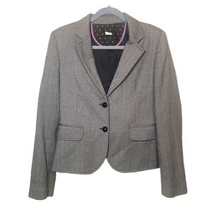 J Crew Gray Wool Herringbone Blazer
